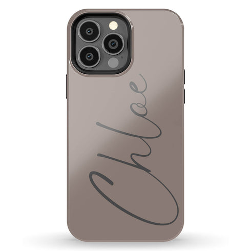 Custom Signature Name Earth Tones iPhone Case - Dark